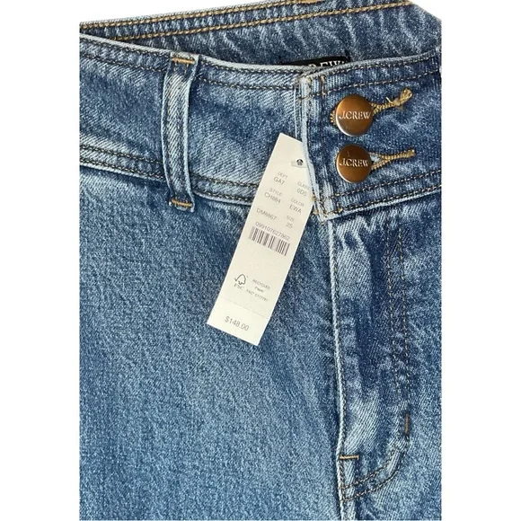 J. Crew Slim Wide Leg High Rise Jean With Stacked Buttons Size 25 Elaine Wash - Picture 3 of 3